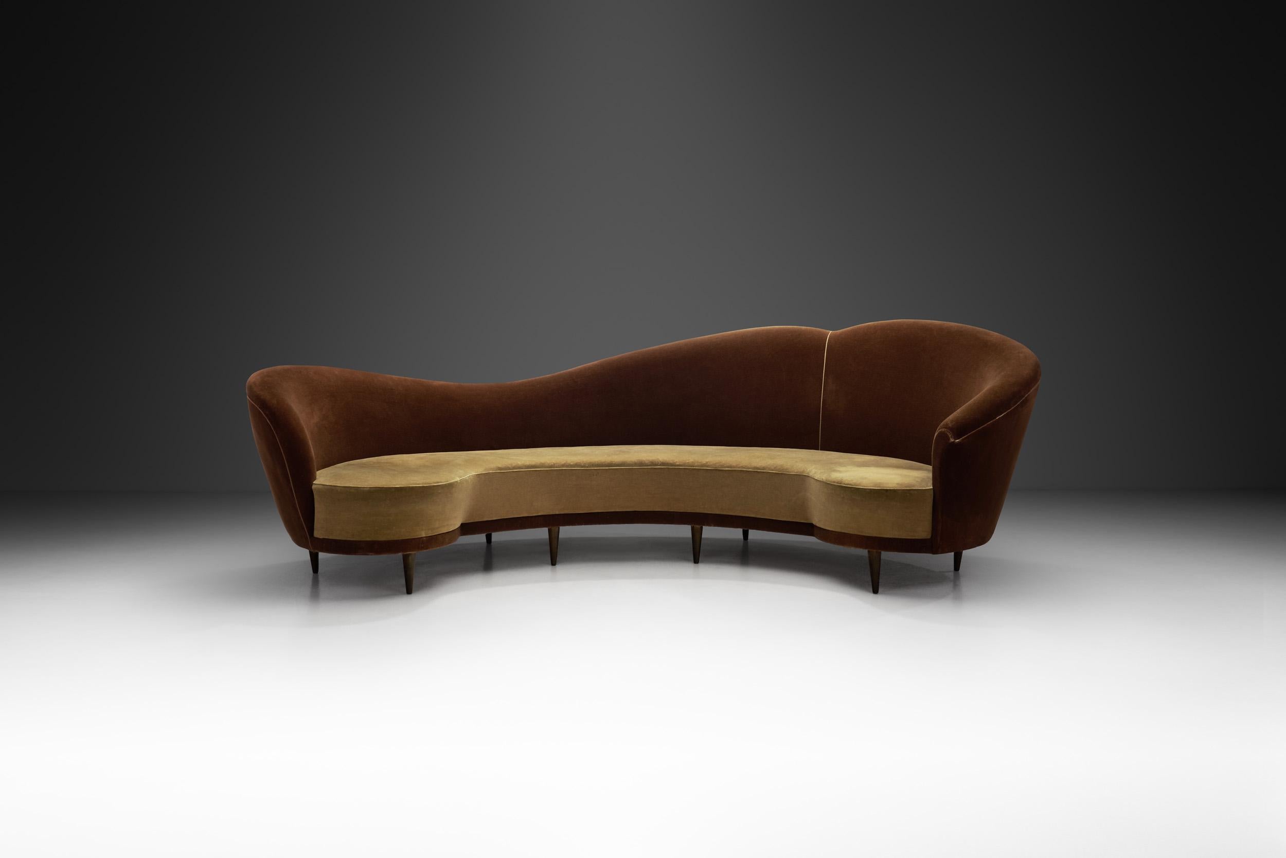 The variety and quality of Cesare Lacca's creations placed him high among the architect-designers leading the Modernist movement in Italy. As this sofa shows, the quality of his work provides all the decorative effectiveness needed without strain or