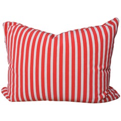 Large Cushion in Red and White Gert Voorjans for Jim Thompson Epinglé Fabric