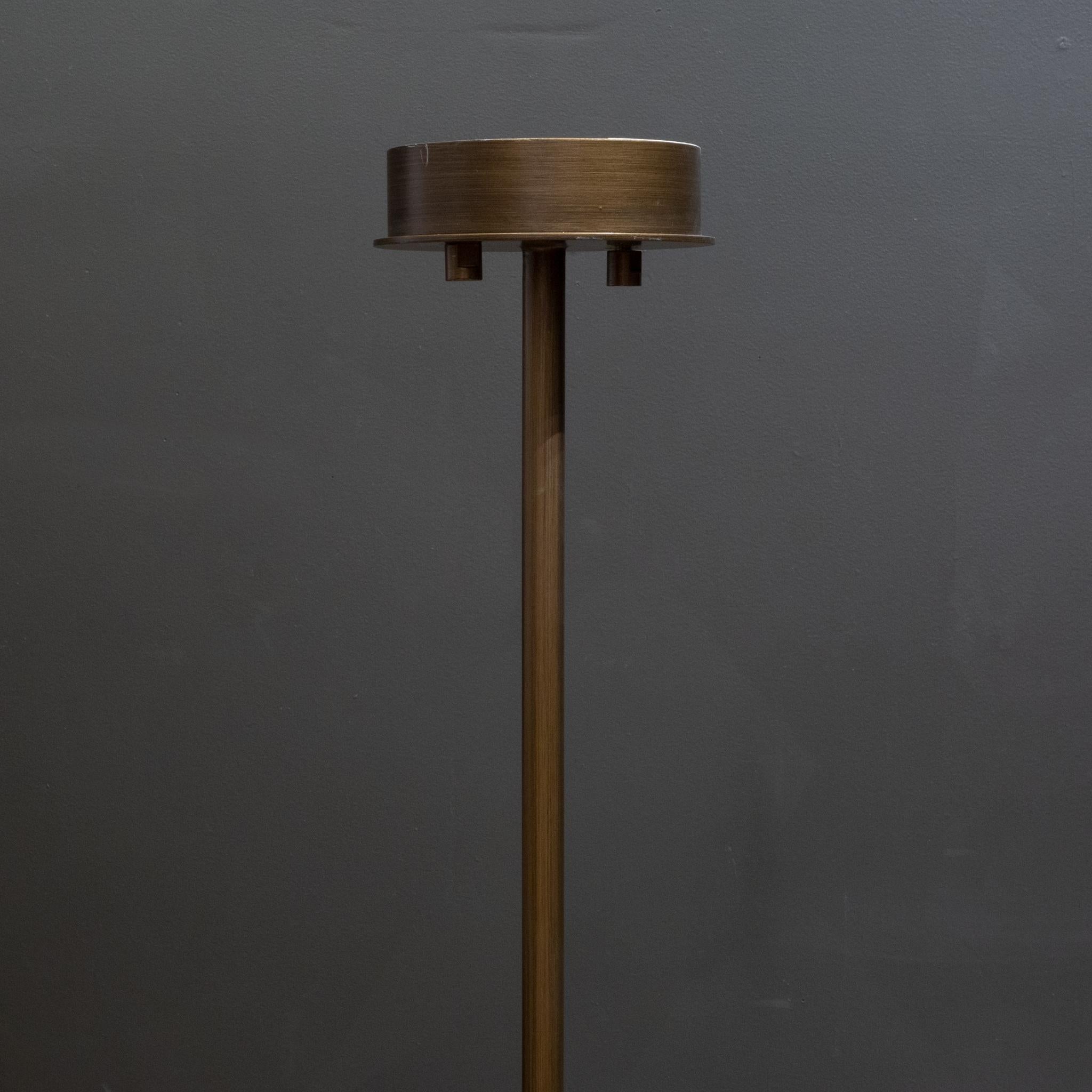 Large Custom Antique Brass 10 Canopy Light Fixture, circa 2018 1