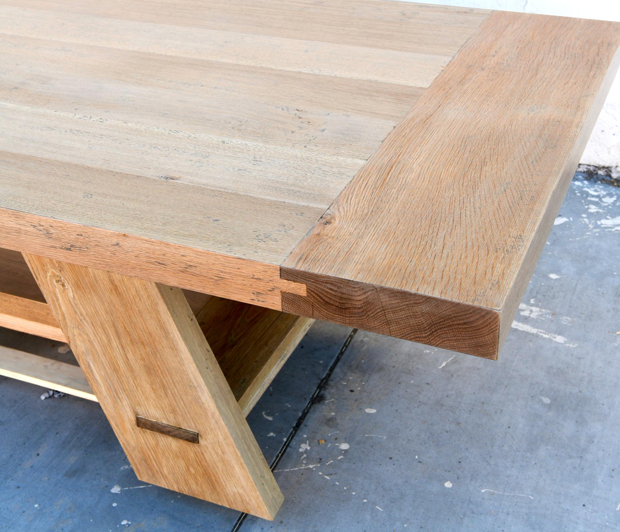 American Large Custom Banquet Table Made from Rift Sawn White Oak For Sale