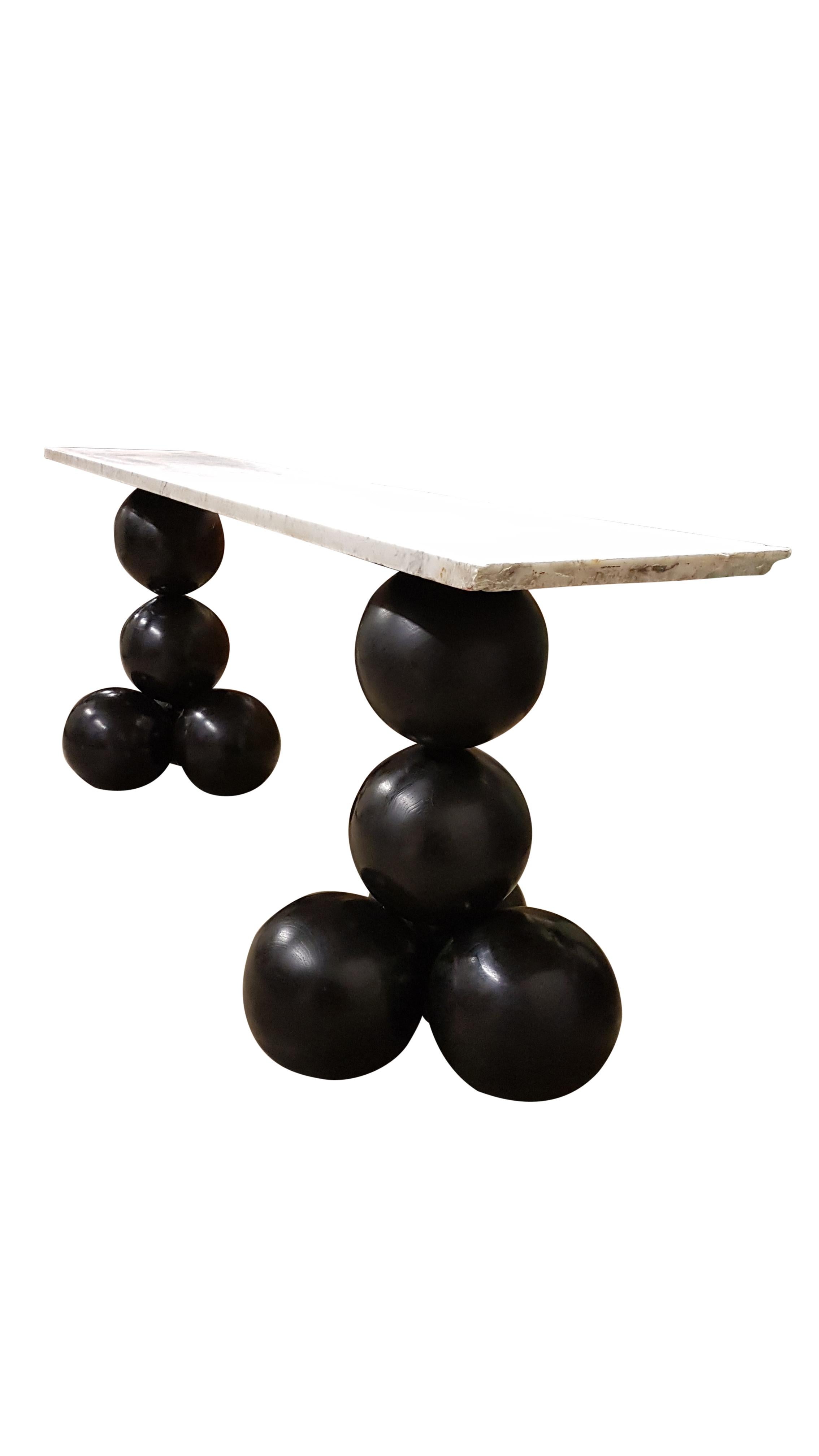 Contemporary Large Custom Bulbous Console Table For Sale