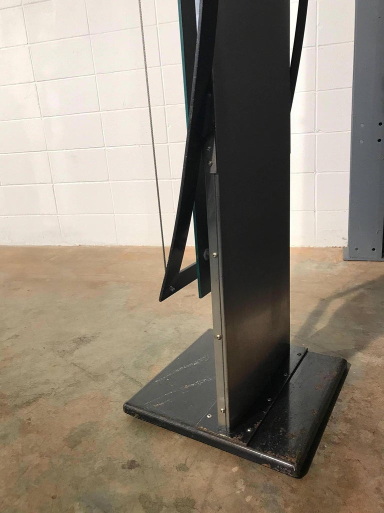 Large Custom Curved Industrial Style Steel Mirror For Sale at 1stDibs