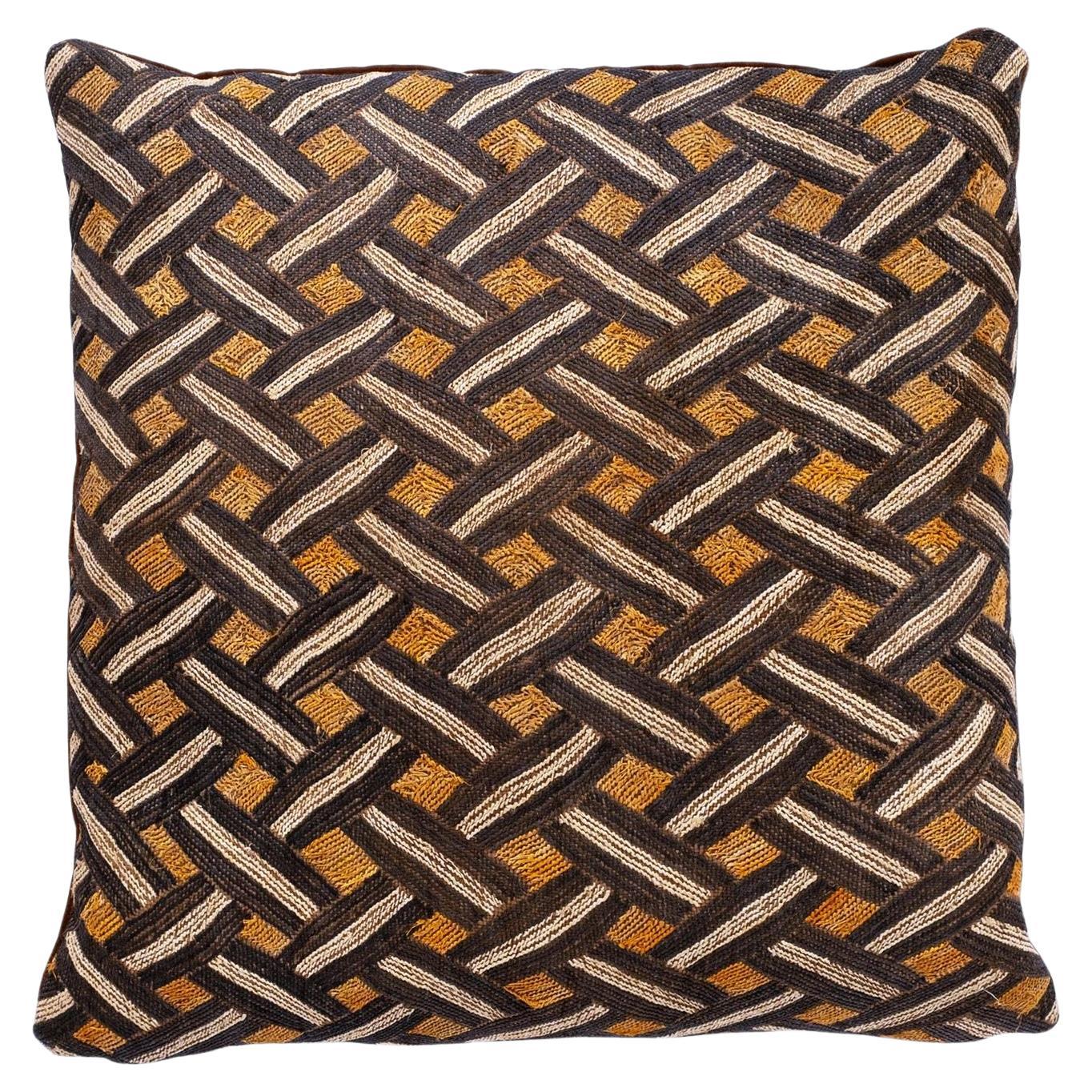 Large Custom Cushion from Vintage African Kuba Cloth