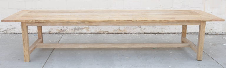 This large farm table is made from hand selected, reclaimed heart-pine naturally distressed and sun bleached.

Because each table is bench-made in our own London workshop you can influence all aspects of design, including size, wood species and