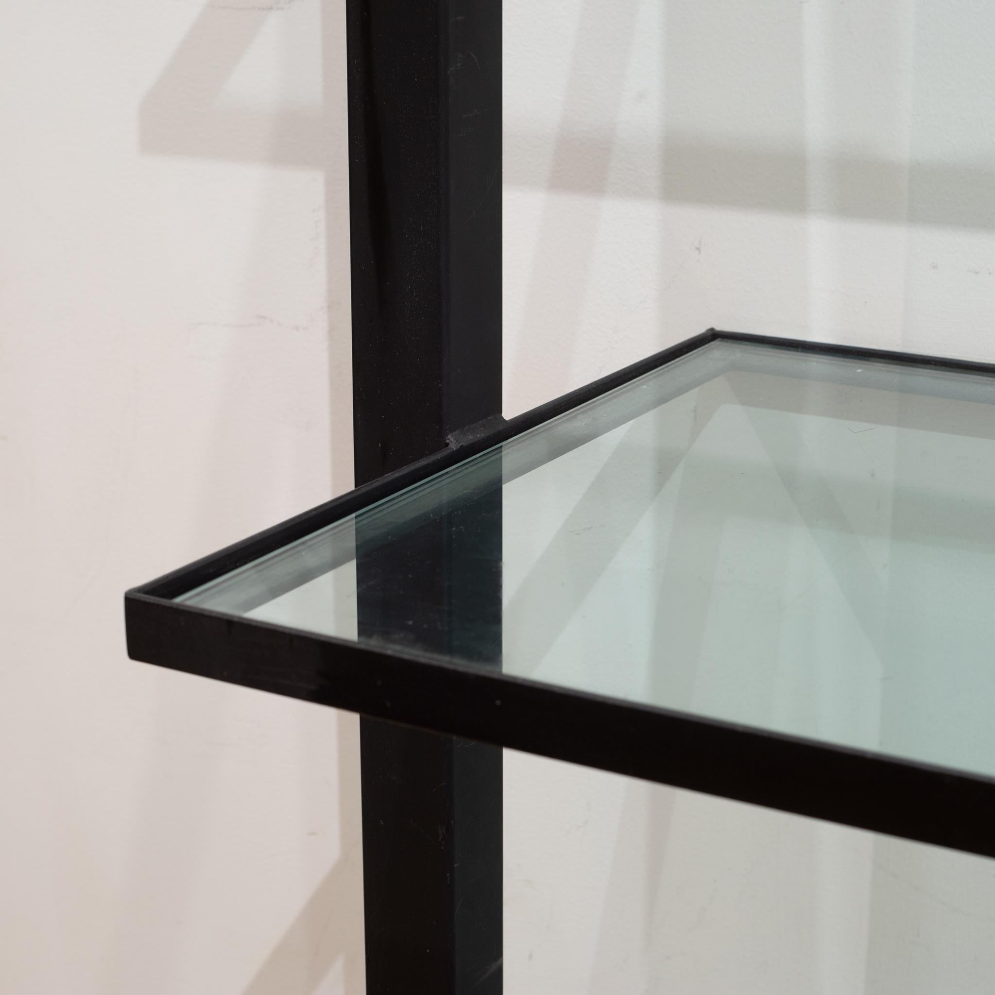 American Large Custom Floating Steel and Glass Shelf c. 2014 For Sale