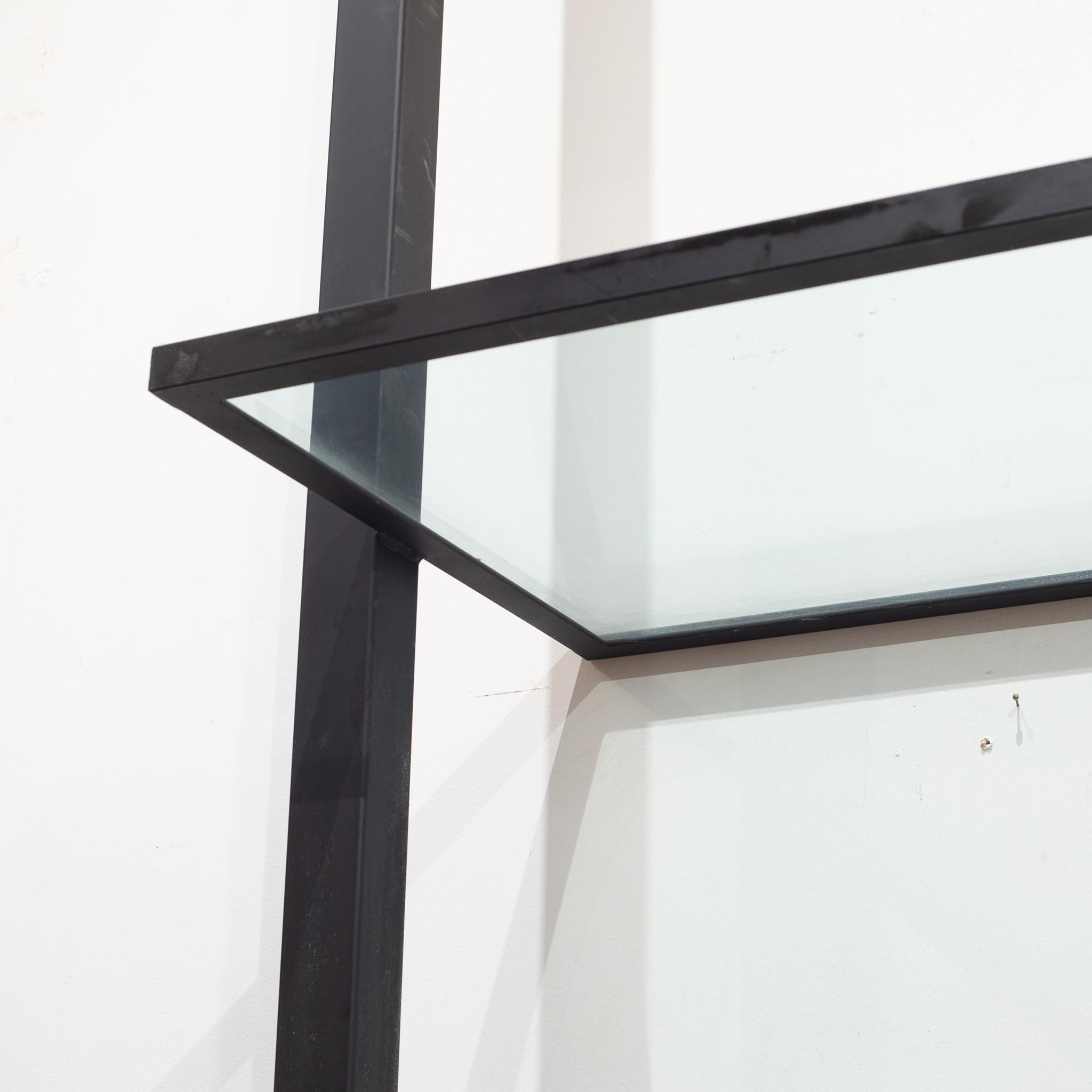Large Custom Floating Steel and Glass Shelf c. 2014 In Good Condition For Sale In San Francisco, CA