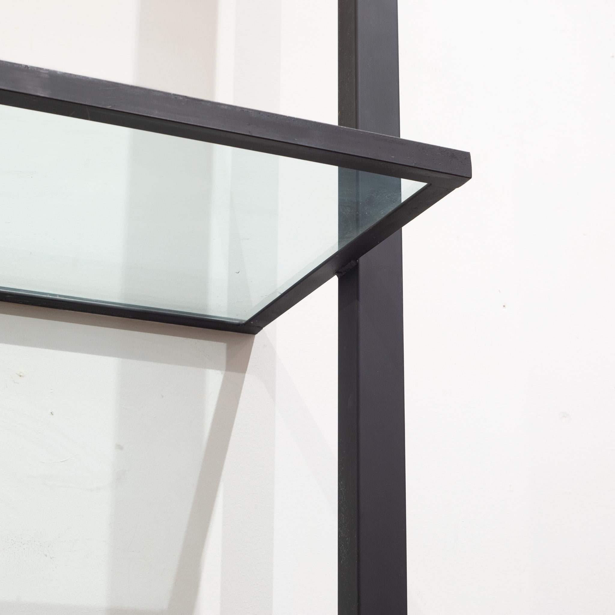 Contemporary Large Custom Floating Steel and Glass Shelf c. 2014 For Sale