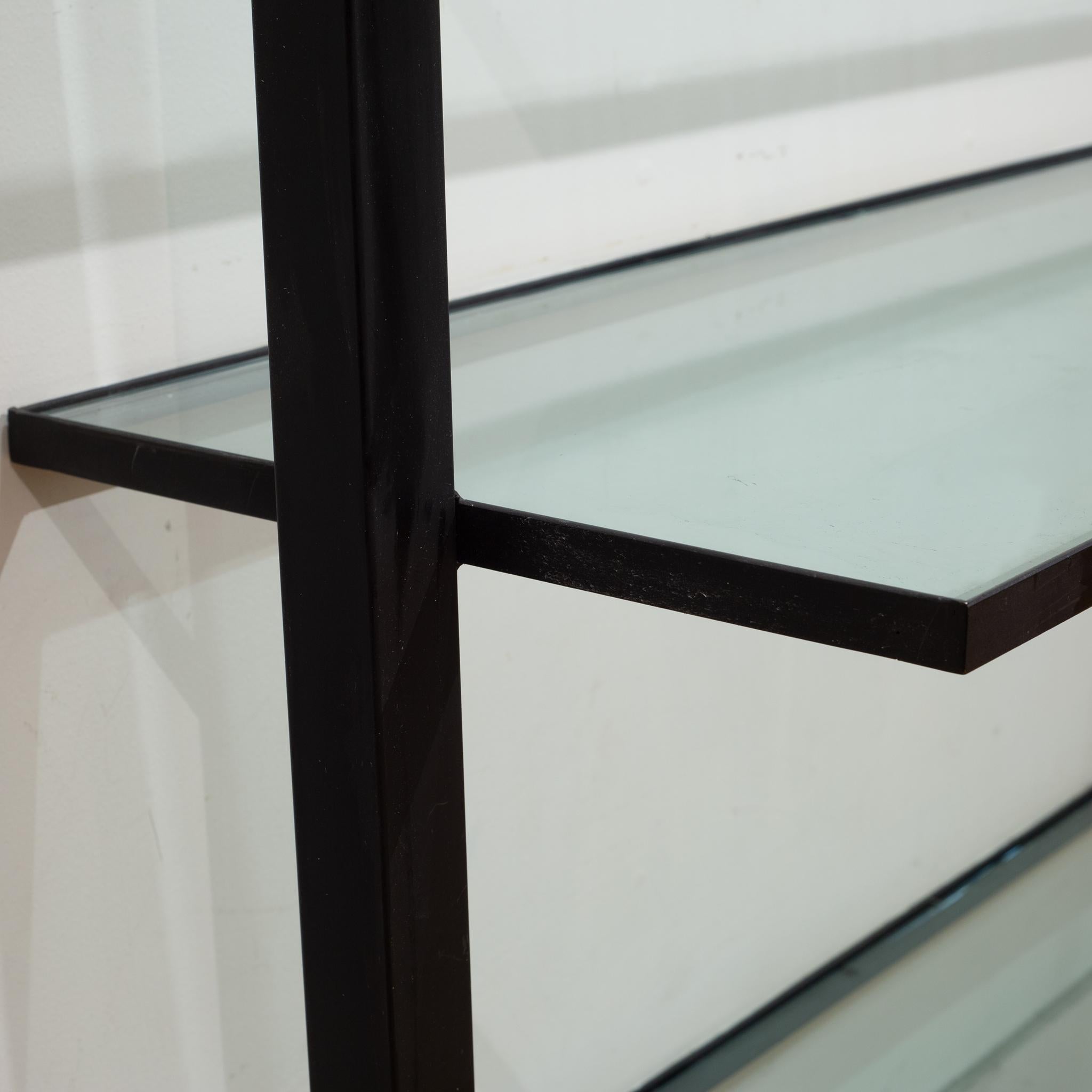 Contemporary Large Custom Floating Steel and Glass Shelf c. 2014 For Sale