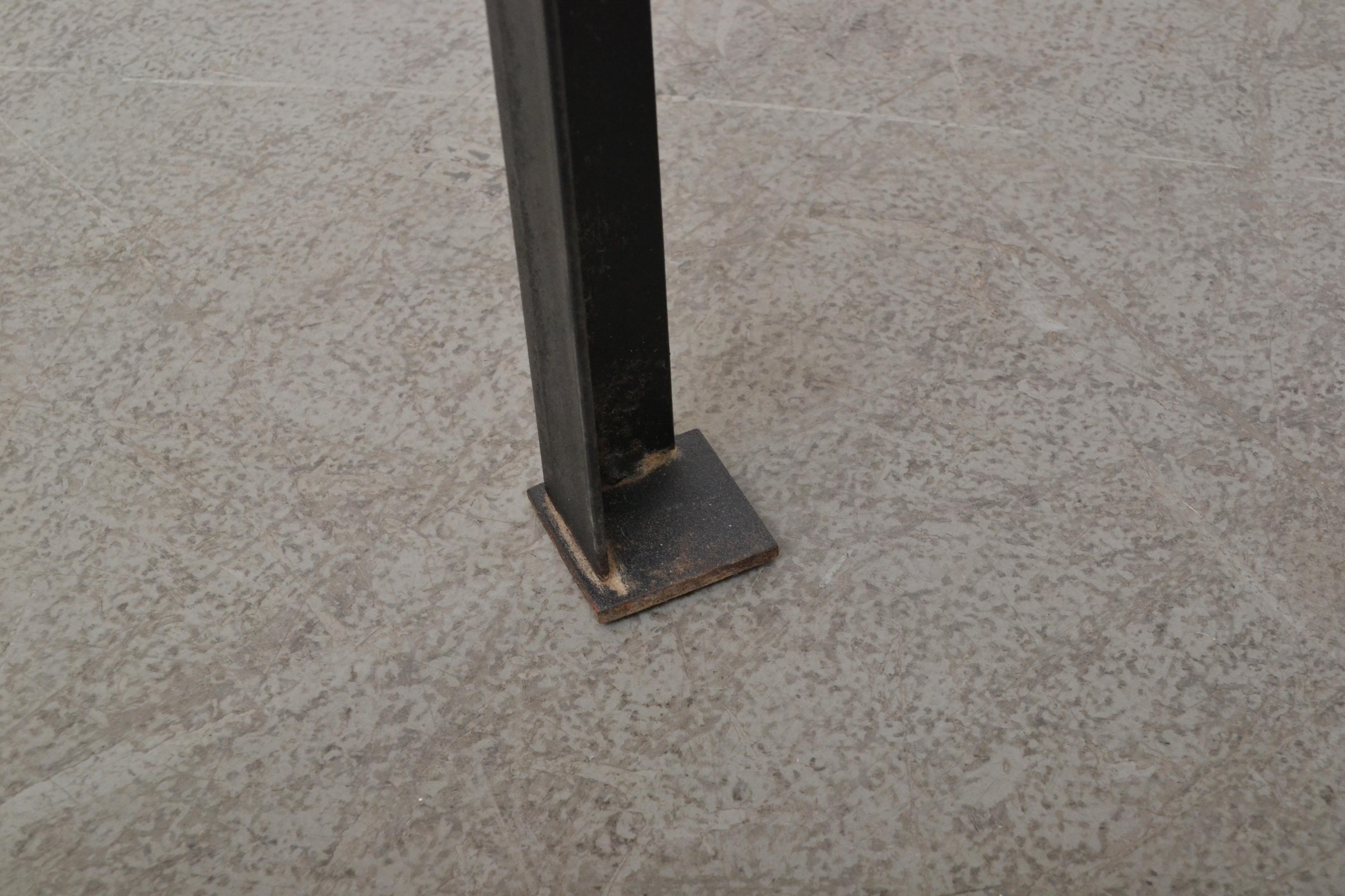 Large Custom Industrial Table with Solid Pecan Top 3