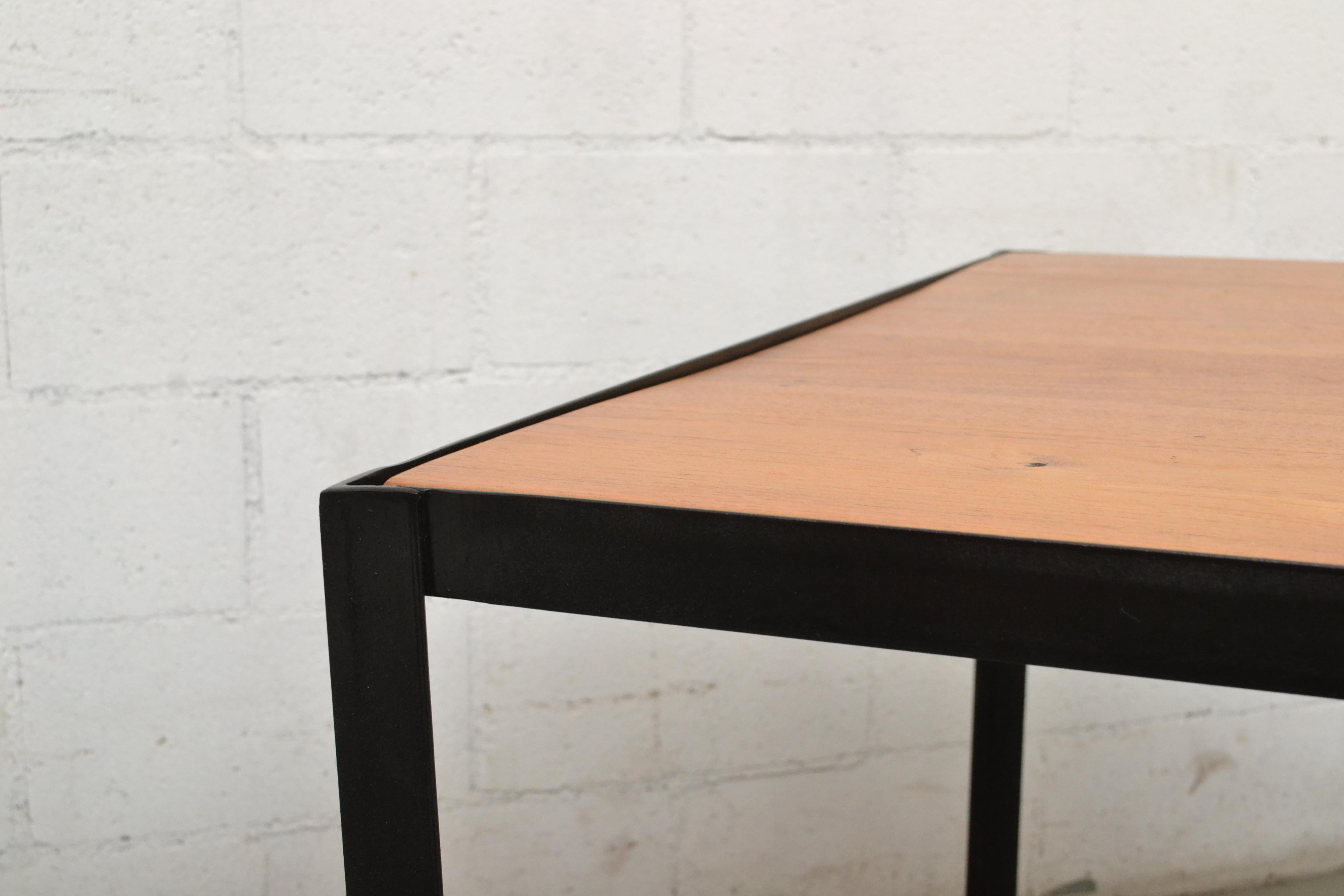 Wood Large Custom Industrial Table with Solid Pecan Top