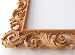Large Custom Made Carved Wood Wall Mirror from Oak or Beech