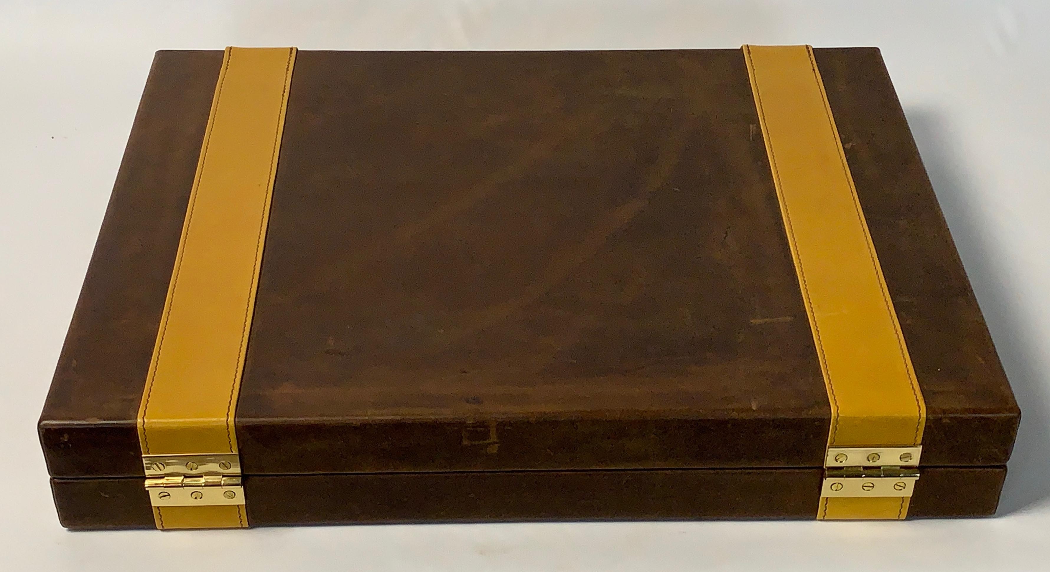 Large Custom Made Leather Backgammon Set 1