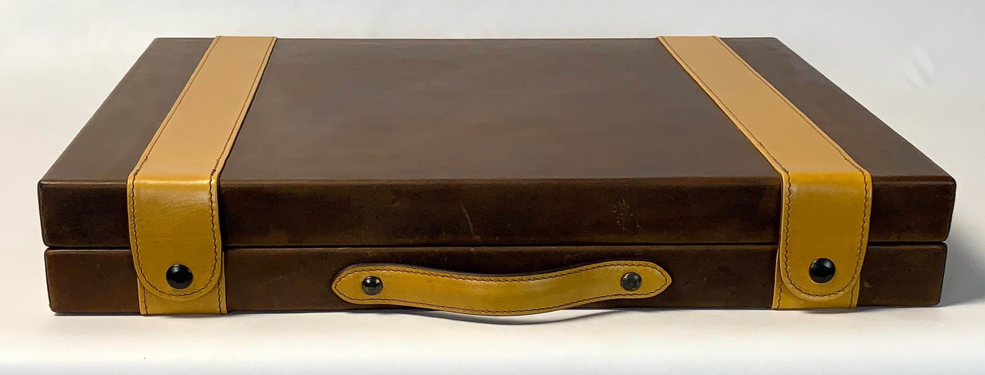 Large Custom Made Leather Backgammon Set 2