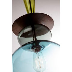 Large Custom Made Modern Oriental Sculptural Colored Glass Pendant Chandelier