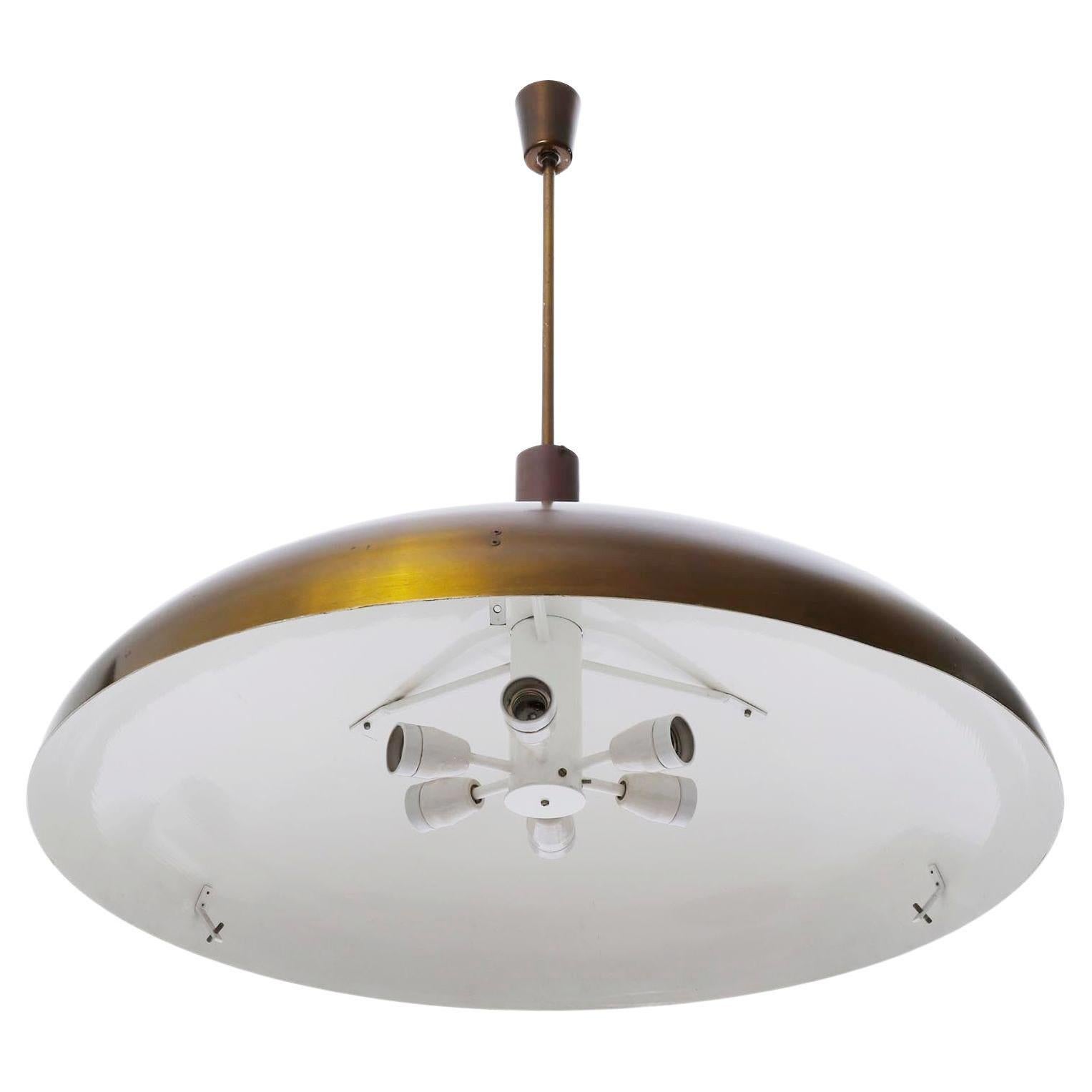 Smaltato Grande lampadario a sospensione su misura J.T. Kalmar, Plexiglass di rame, anni '70 in vendita