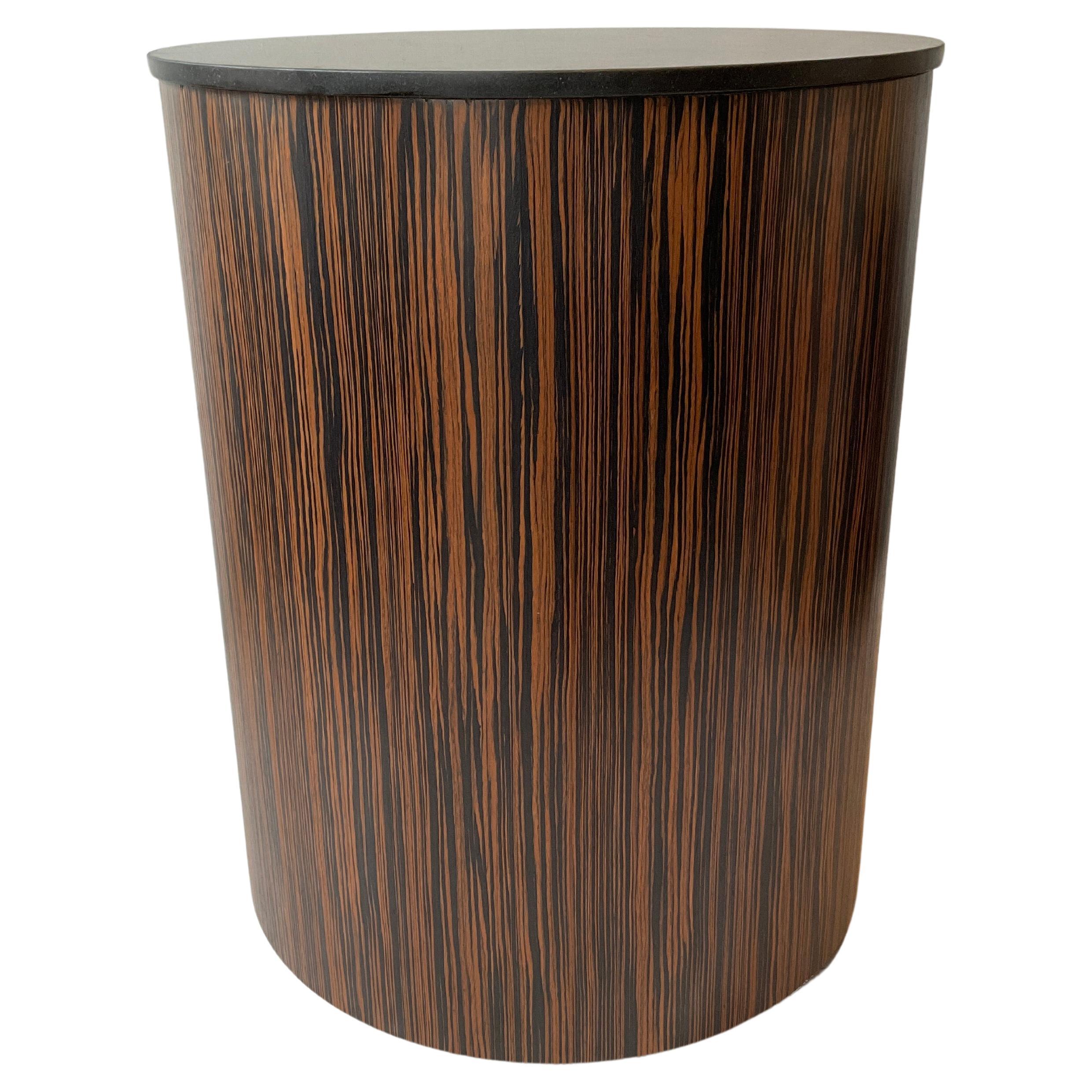 Large Custom Made Rosewood Pedestal With Revolving Granite Top For Sale