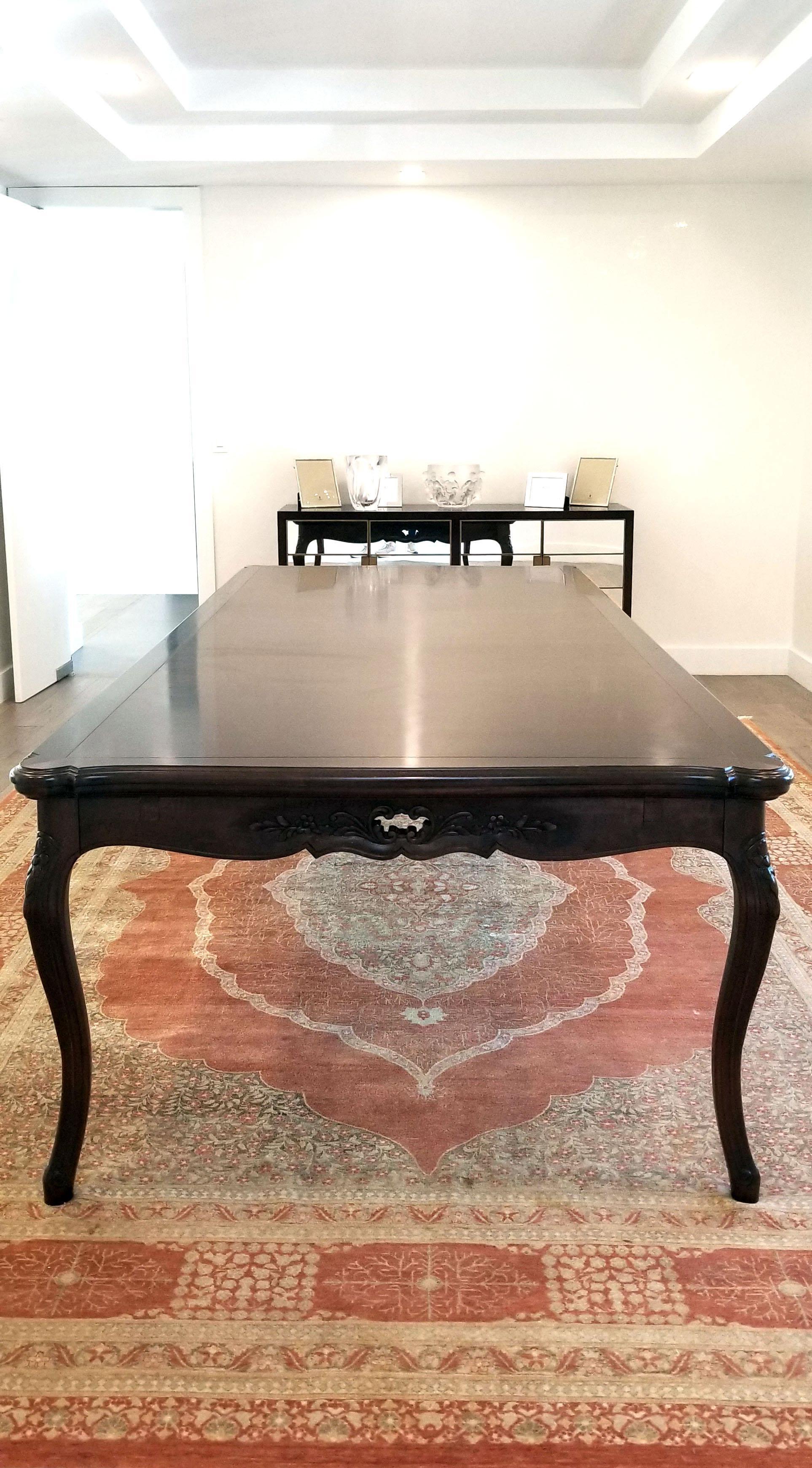 Large Custom Mahogany Chippendale Dining Table For Sale 3