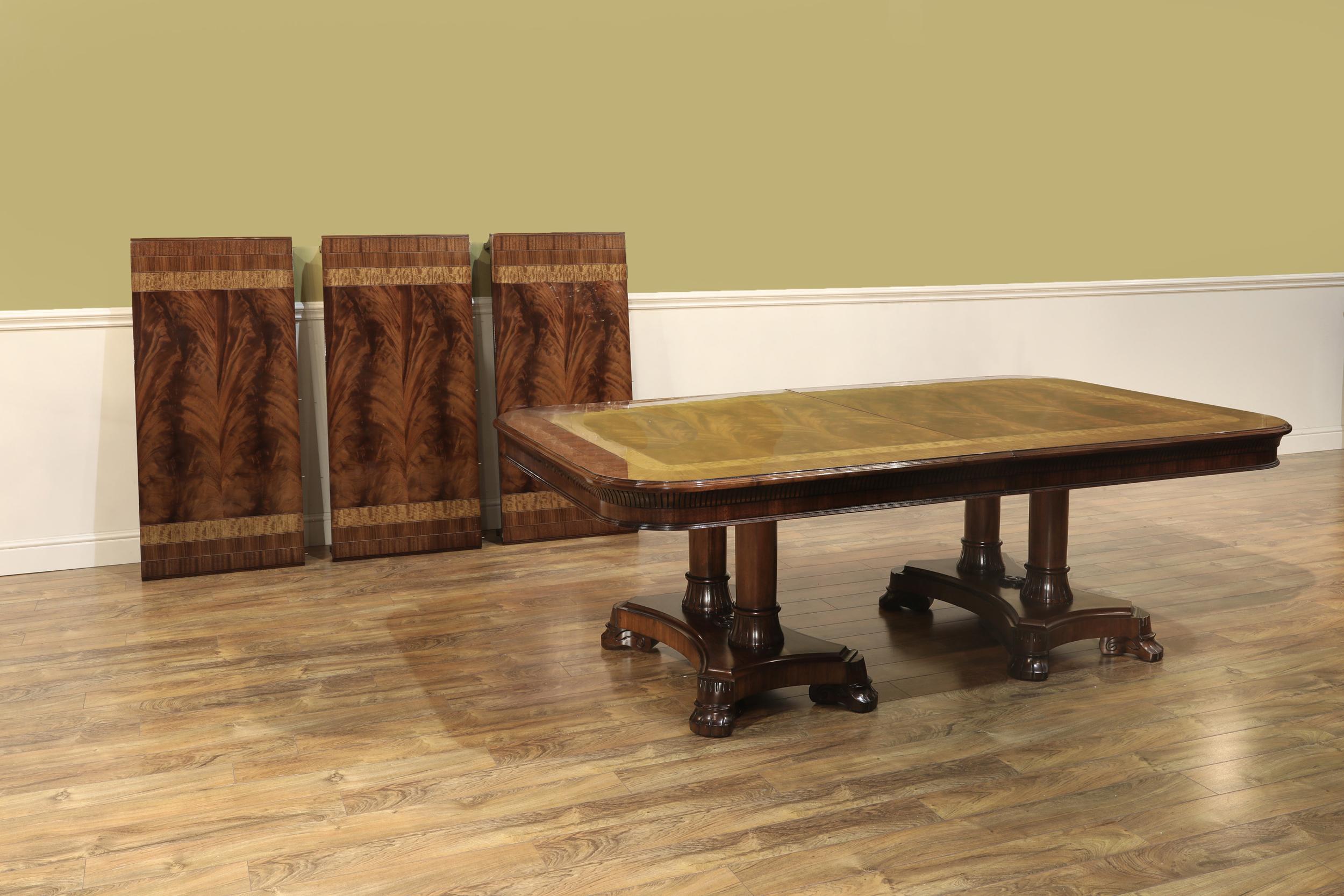 American Large Custom Mahogany Regency Style Dining Table by Leighton Hall For Sale