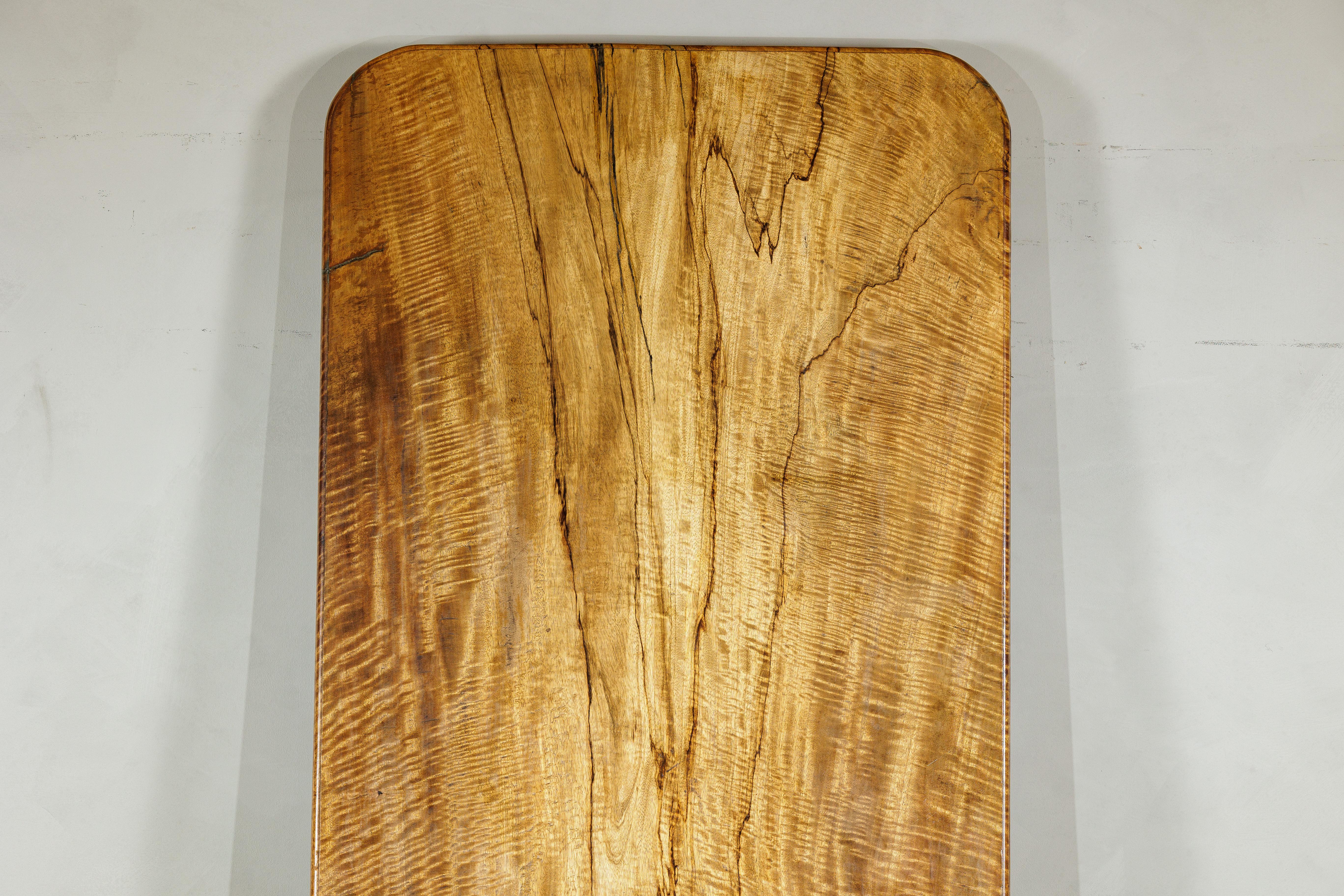 Large Custom Mango Wood Table Top with Striking Grain Pattern In Good Condition For Sale In Yonkers, NY