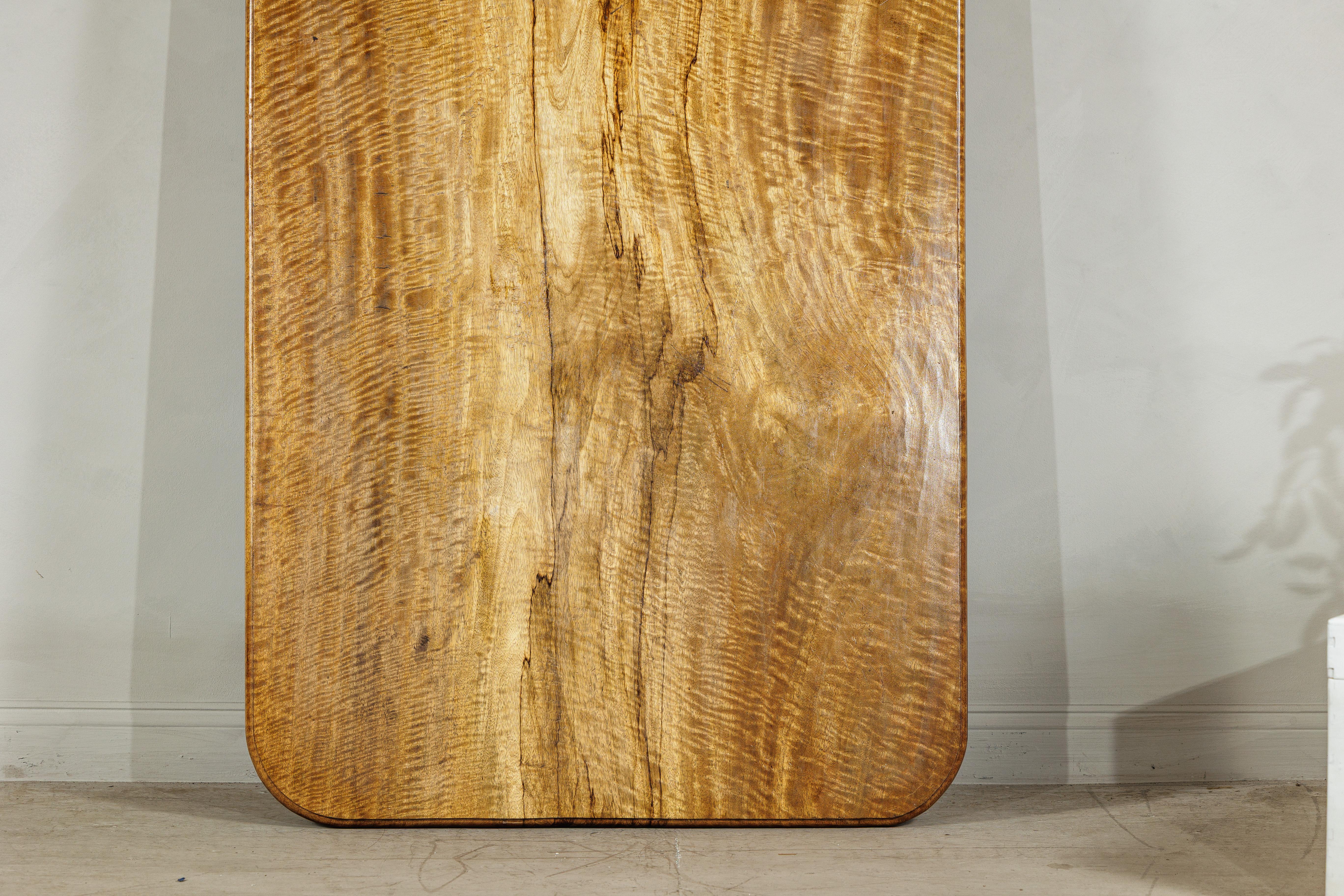 Hardwood Large Custom Mango Wood Table Top with Striking Grain Pattern For Sale