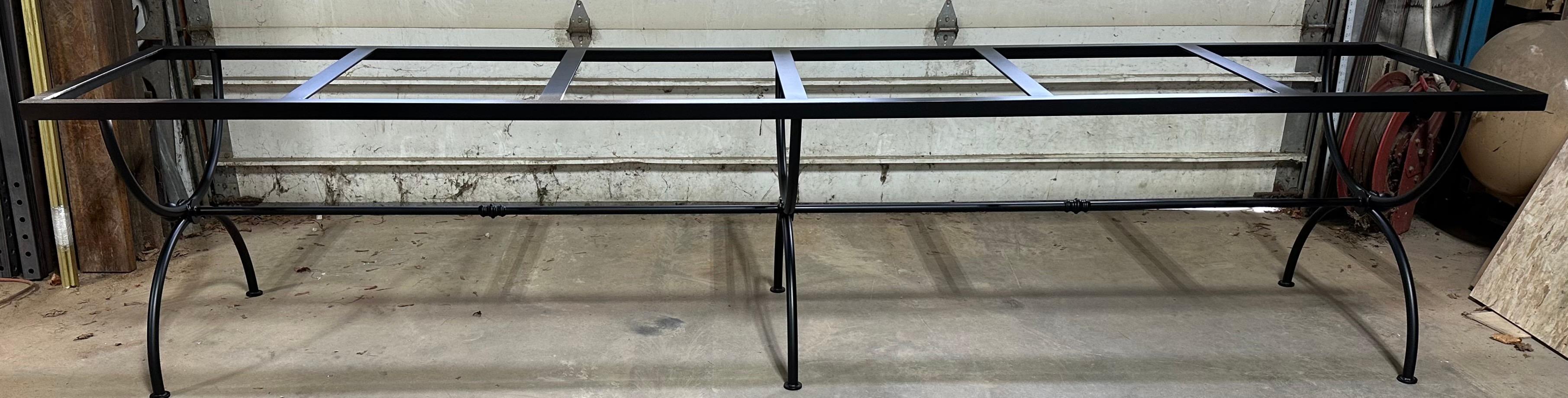 Neoclassical Large Custom Metal Dining Table Base For Sale