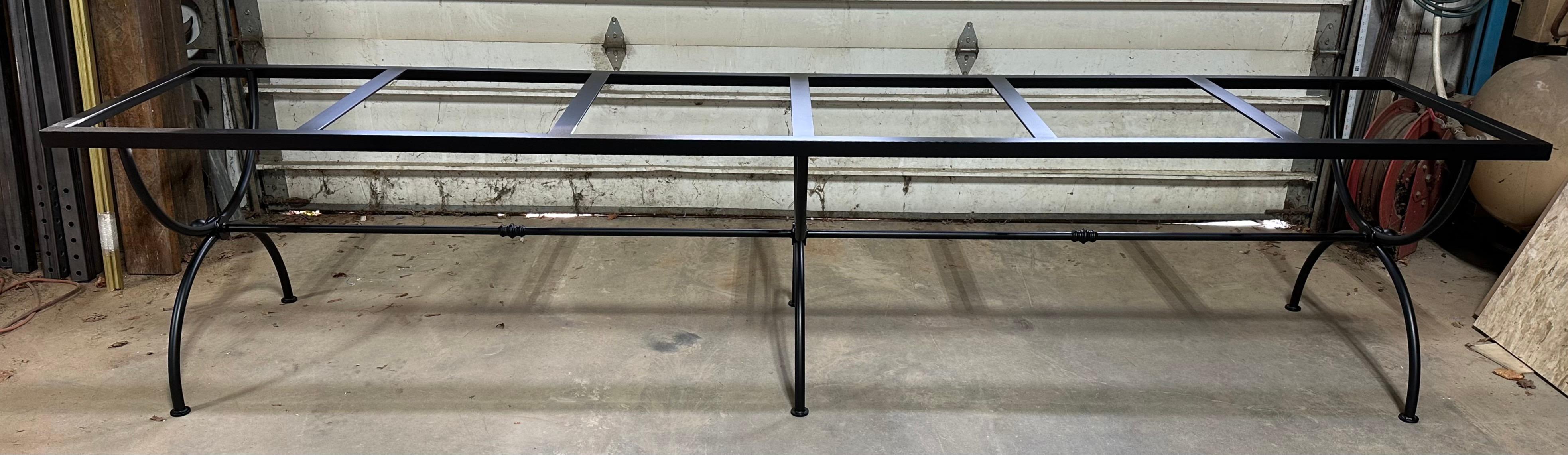 American Large Custom Metal Dining Table Base For Sale