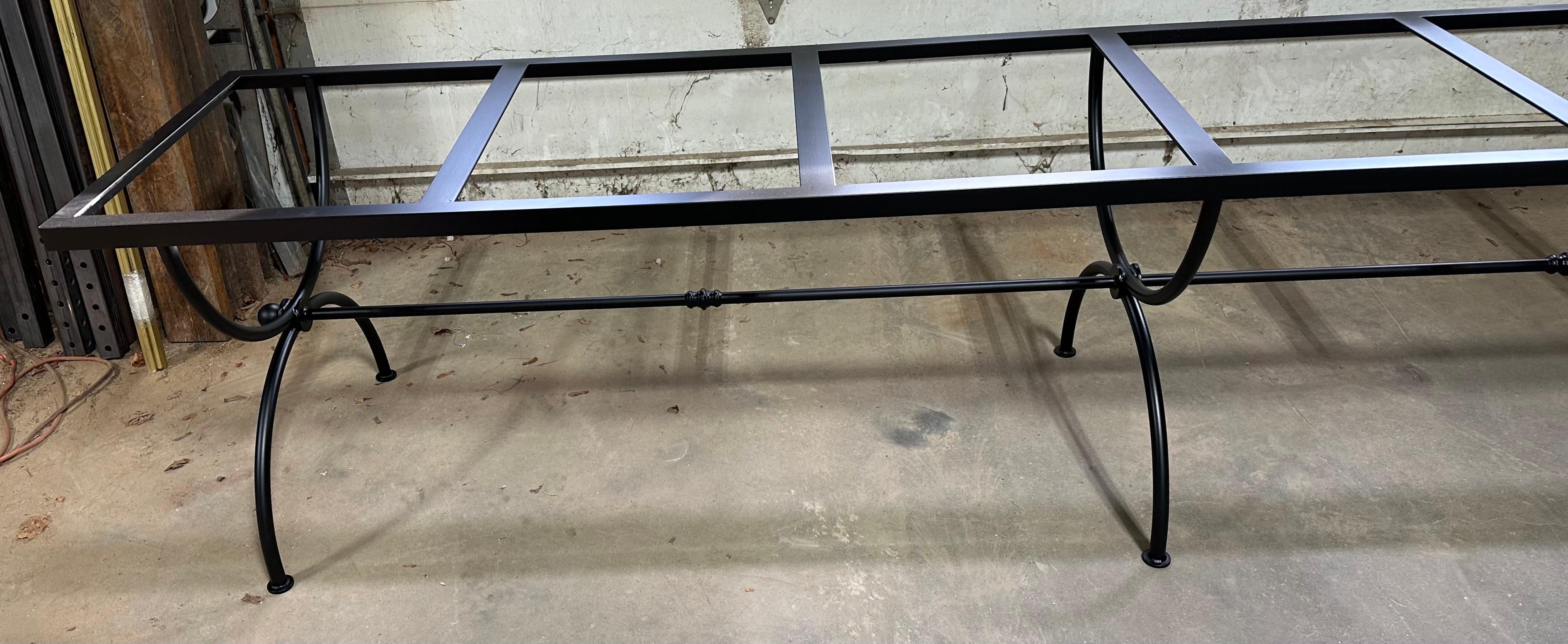 Contemporary Large Custom Metal Dining Table Base For Sale