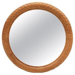Grande specchio personalizzato per Sutherland, foglie d'acanto con cinghie in Wood