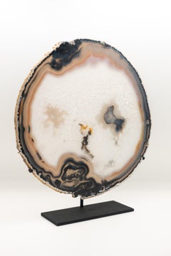 Large Custom Mounted Agate Stone Mineral Geode Slice Specimen