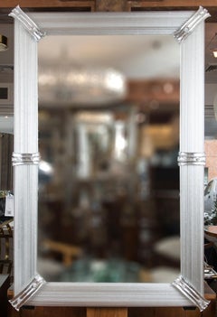 Grande paire de miroirs soufflés de Murano en cristal/argent:: Contemporain