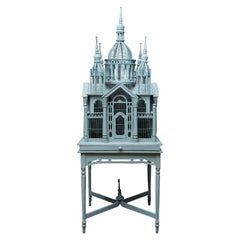 Large custom Painted Sacre Coeur Basilica Birdcage