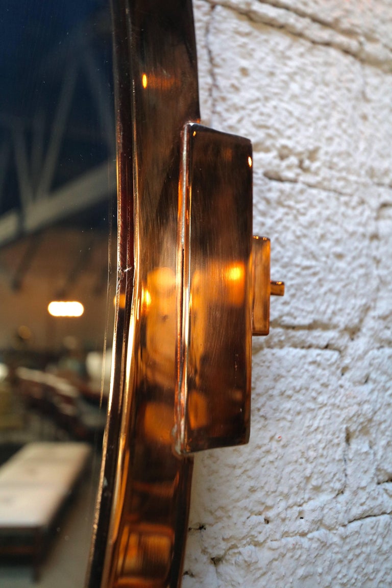 Large Custom Round Copper Mirror For Sale at 1stdibs