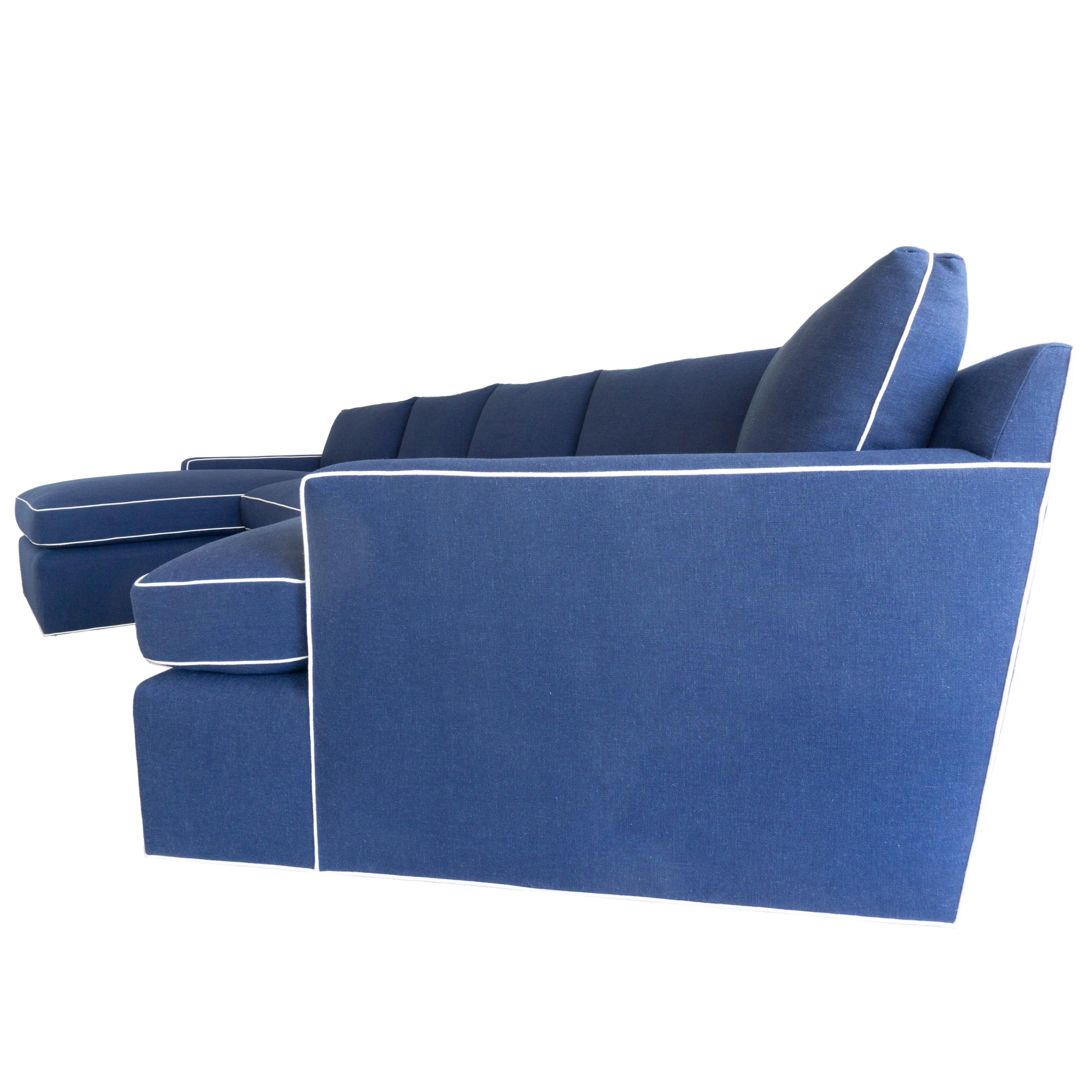 Grand canapé sectionnel personnalisé avec chaise longue en vente 1