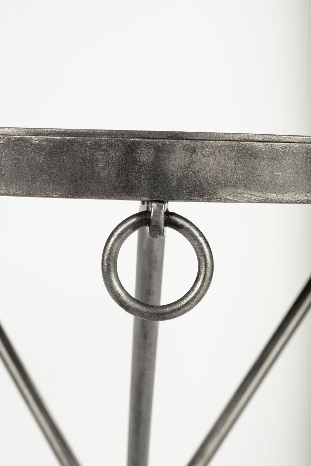 Large custom steel drinks table on tripod base. Hand-forged locally with raw steel finish. Two available (see last image) and sold individually priced (see item ref 944B). Smaller diameter also available (see item ref 945A & 945B).