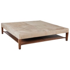Large Custom Suede Coffee Table or Ottoman