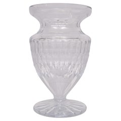 Large Cut Crystal Glass Vase 1960s Belgium
