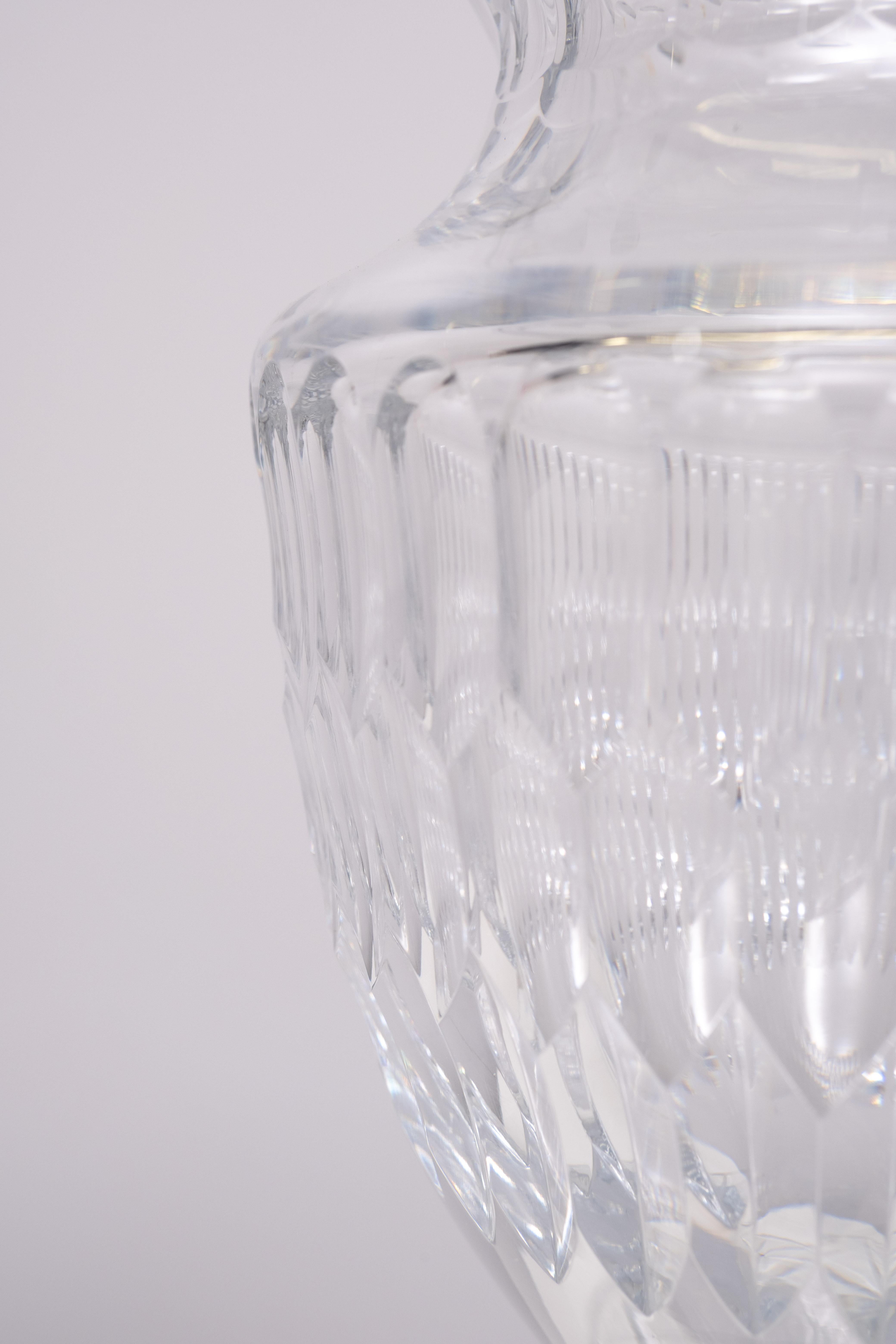 Belga Grande vaso di cristallo tagliato 1960 Belgio in vendita