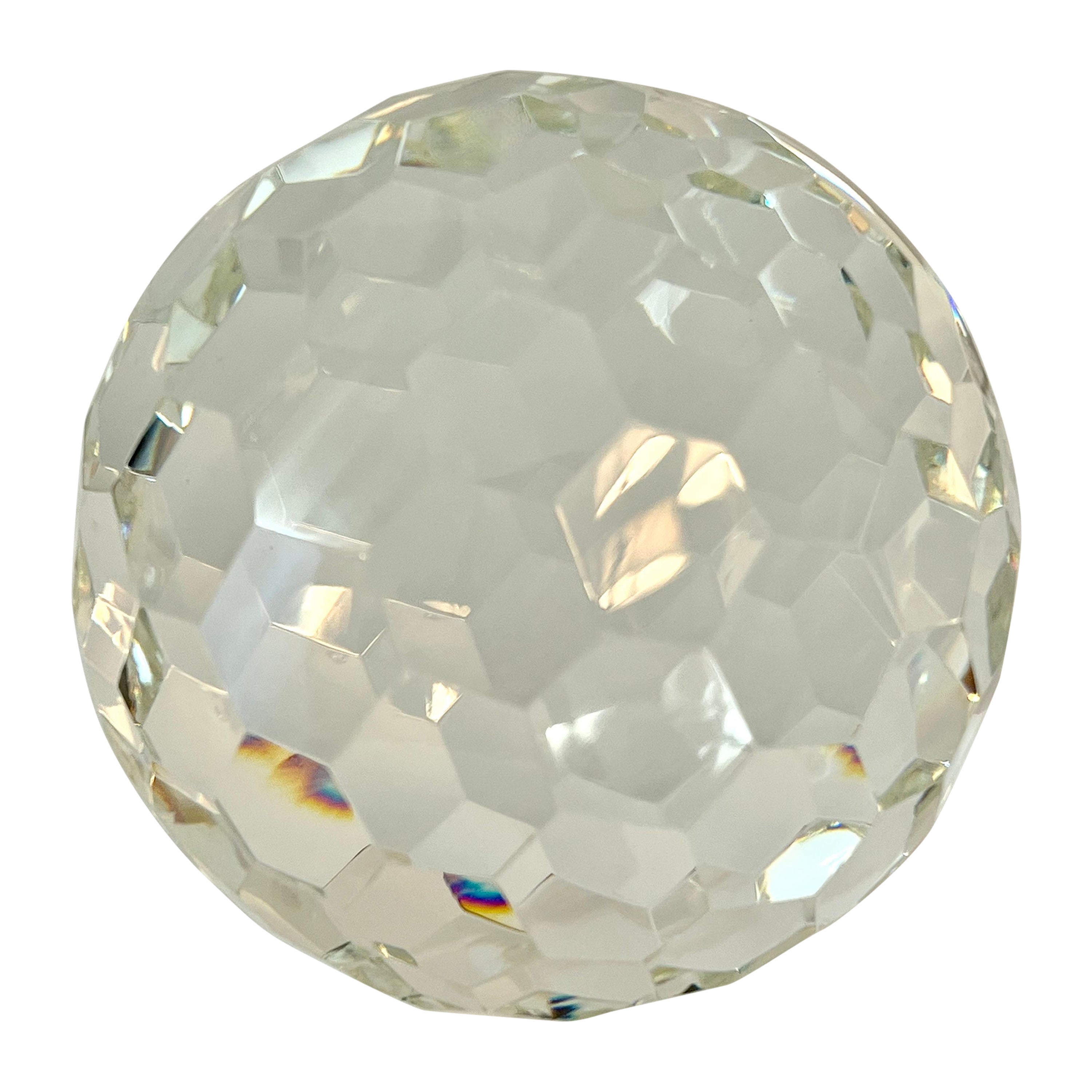 Large Cut Crystal Multi-Faceted Paperweight