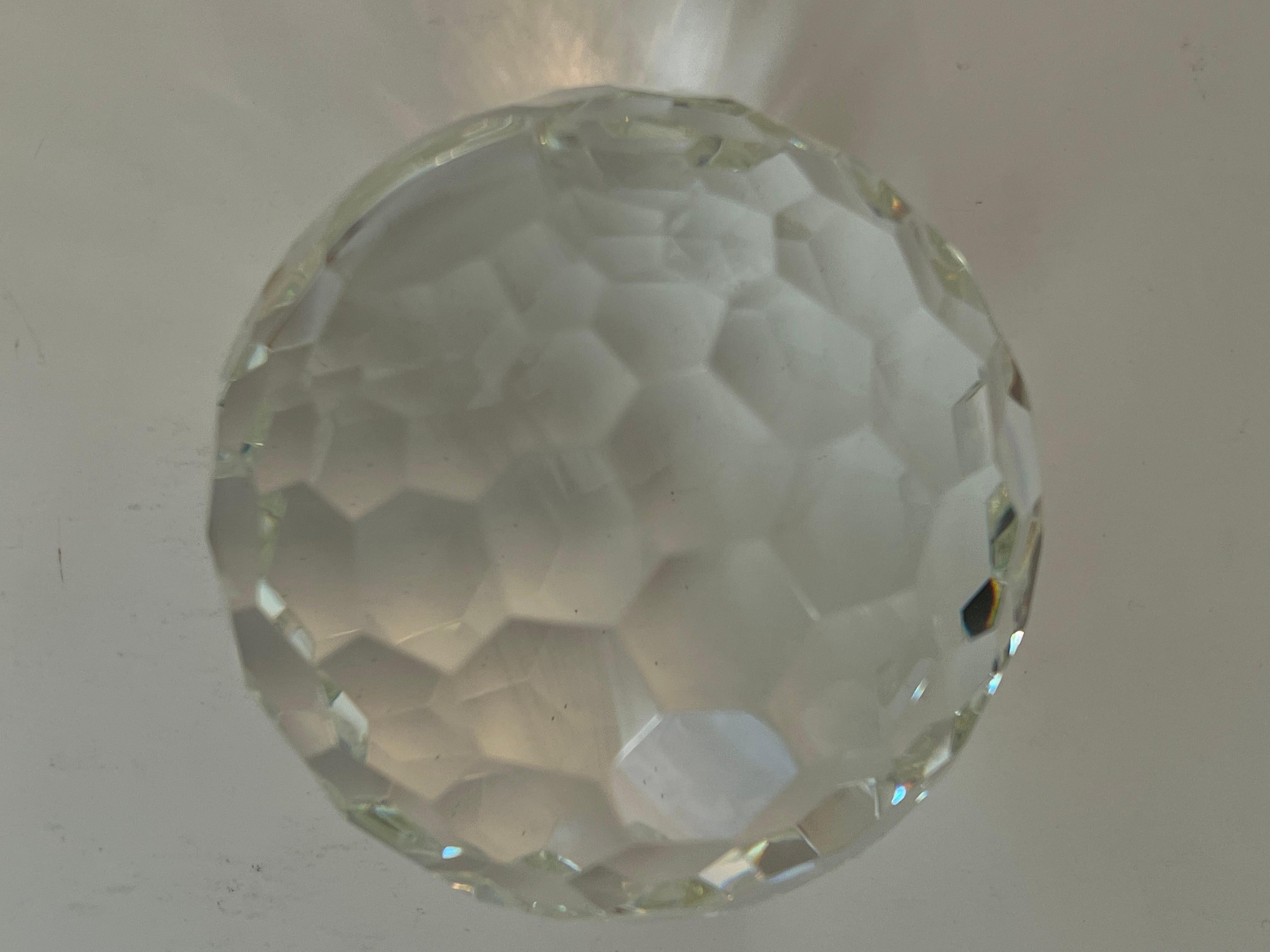 Large Cut Crystal Multi-Faceted Paperweight  In Good Condition For Sale In Los Angeles, CA