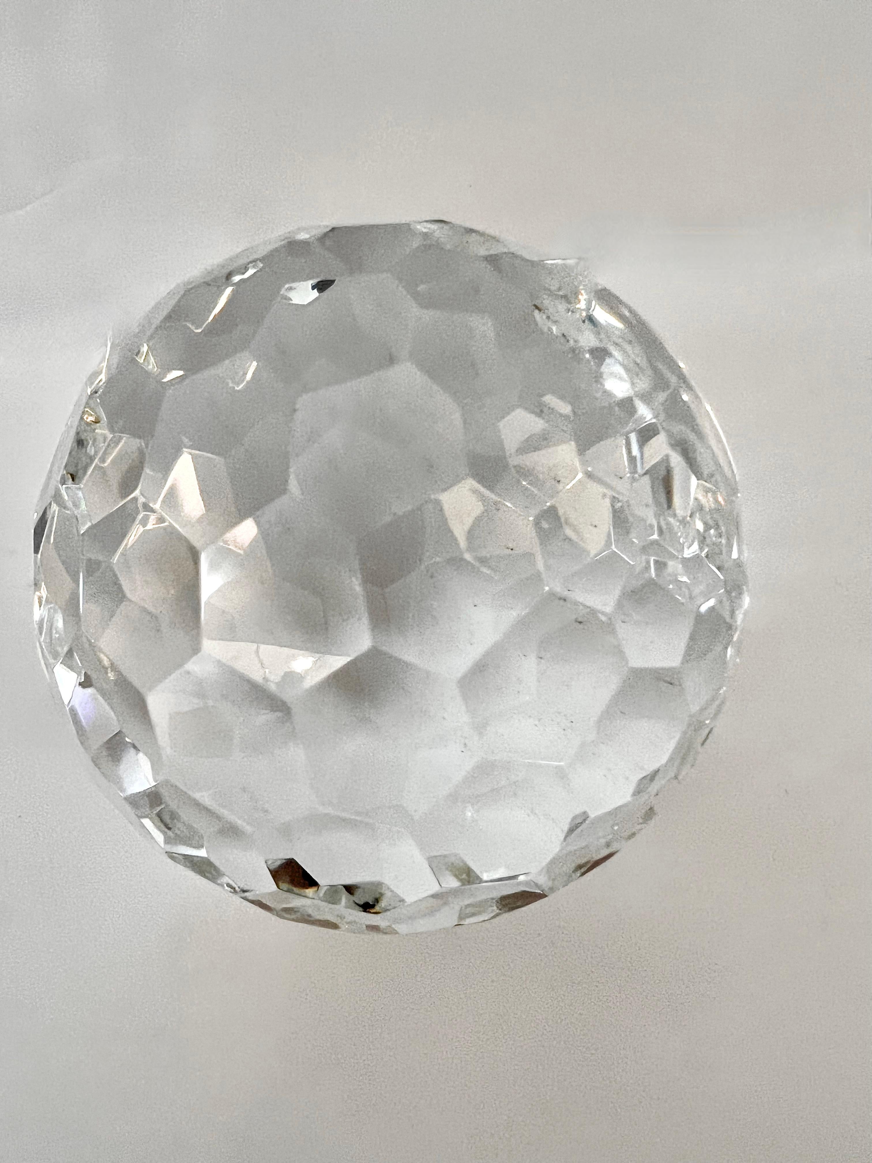 Large Cut Crystal Multi-Faceted Paperweight  For Sale 2