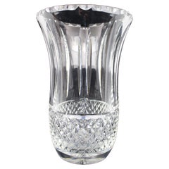 Large Cut Crystal Vase with Diamond and Fluted Detail