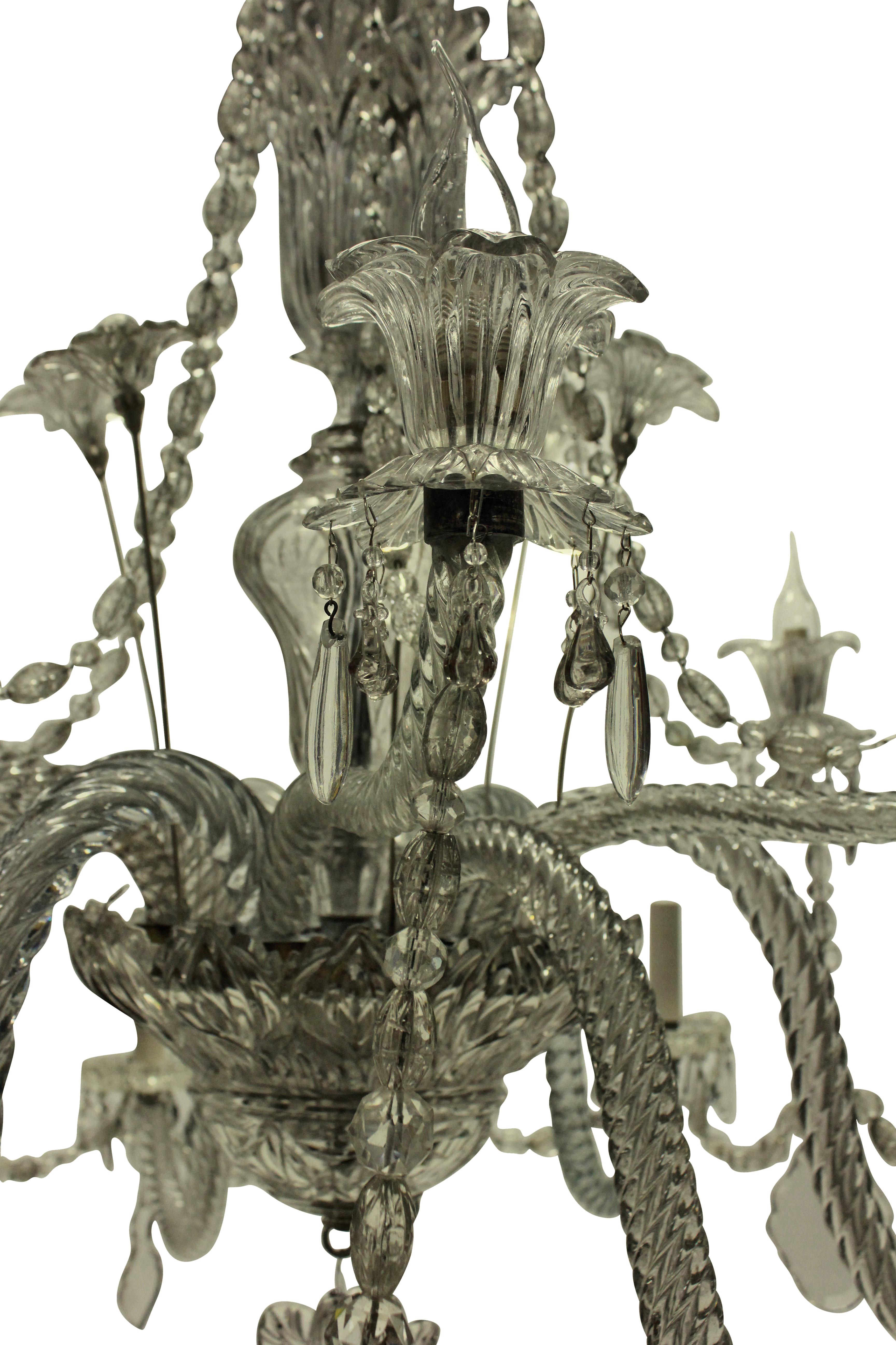 19th Century Large Cut Glass Baccarat Chandelier