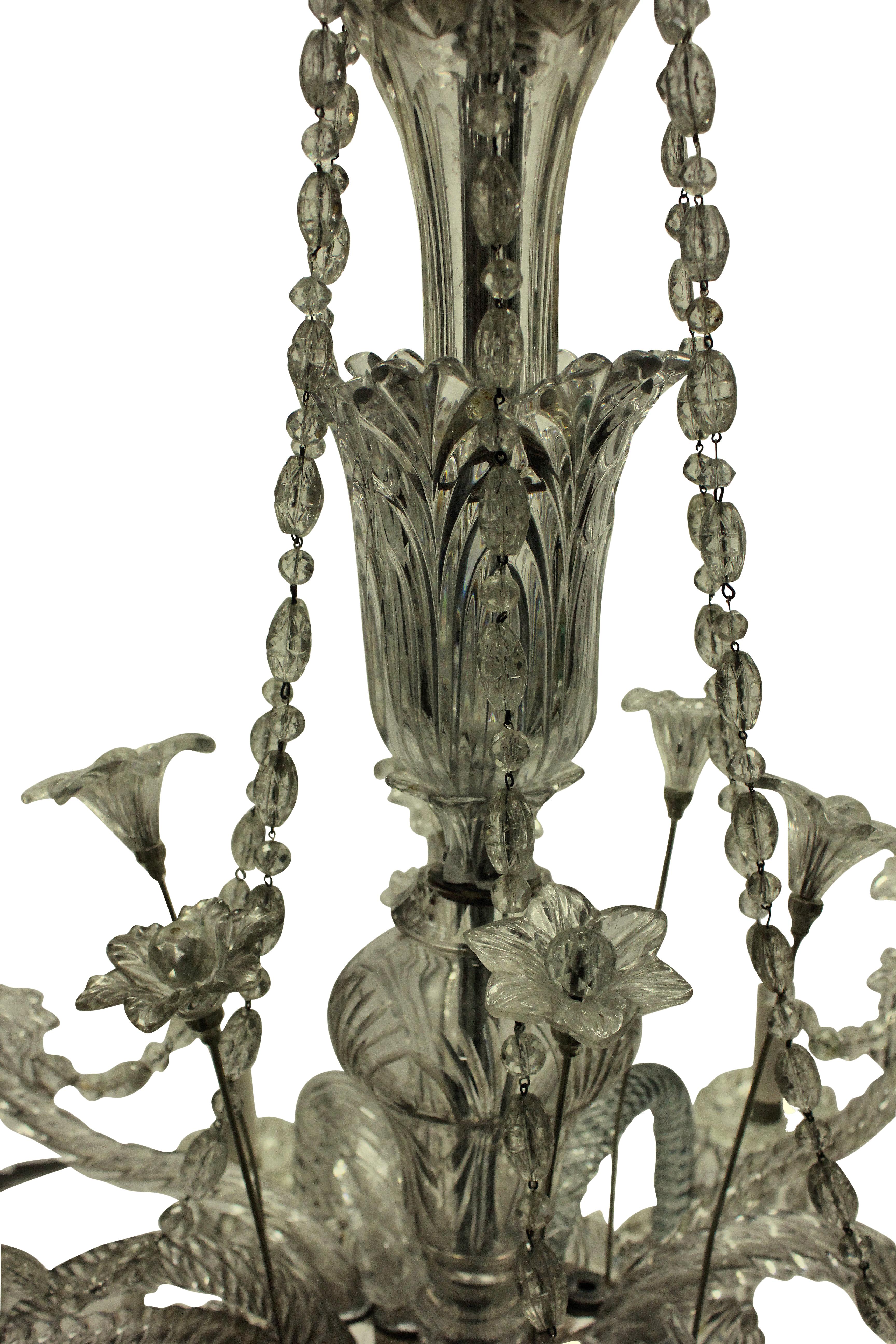 Large Cut-Glass Baccarat Chandelier 1