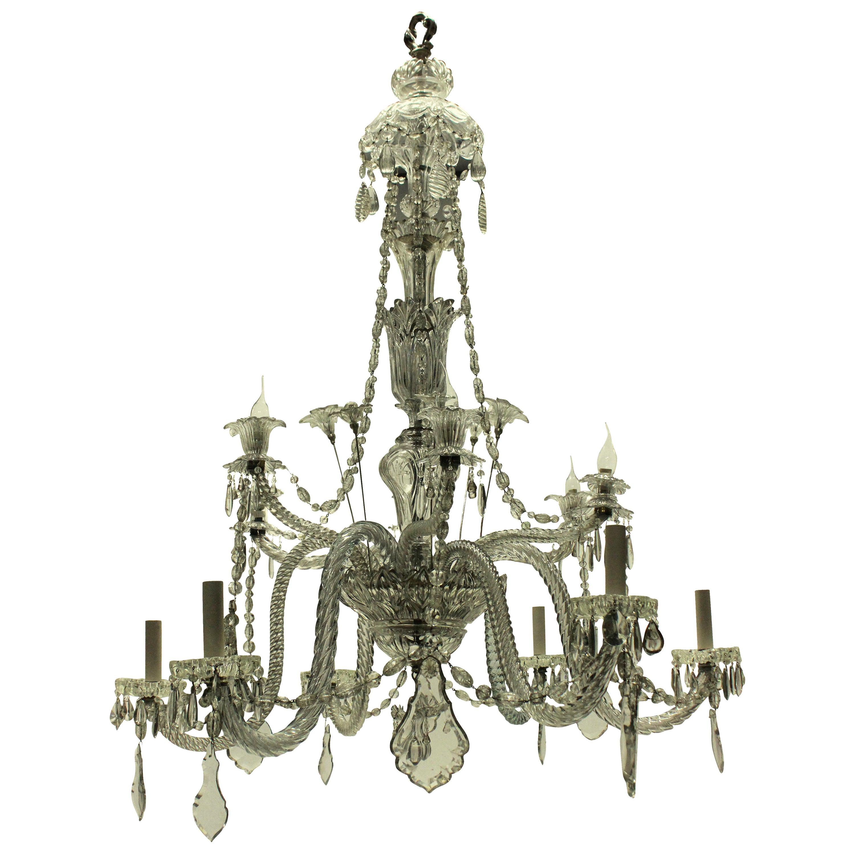 Large CutGlass Baccarat Chandelier For Sale at 1stDibs