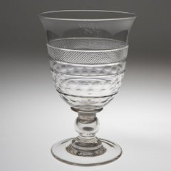 Large Cut Glass Coin Goblet c1840
