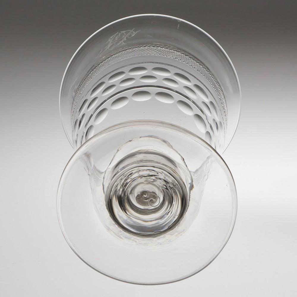 Milieu du XIXe siècle Grand gobelet à pièces en verre taillé c1840 en vente