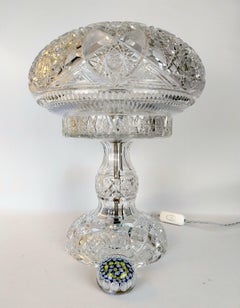 Large Cut Glass Deco Table Lamp