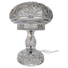 Vintage Large Cut Glass Deco Table Lamp