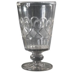 Grand vase céleri en verre taillé de style Régence:: vers 1820