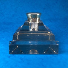 Large Cut Glass Victorian 1880 Inkwell